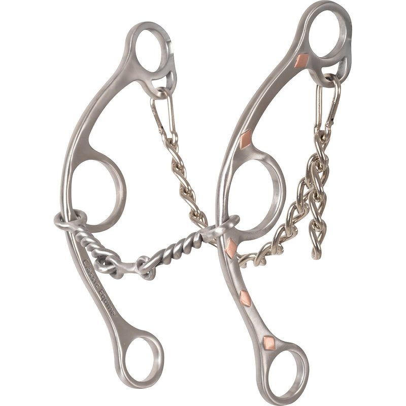 Classic Equine Sherry Cervi Diamond Long Shank Barrel Bit - Twisted Wire Dogbone