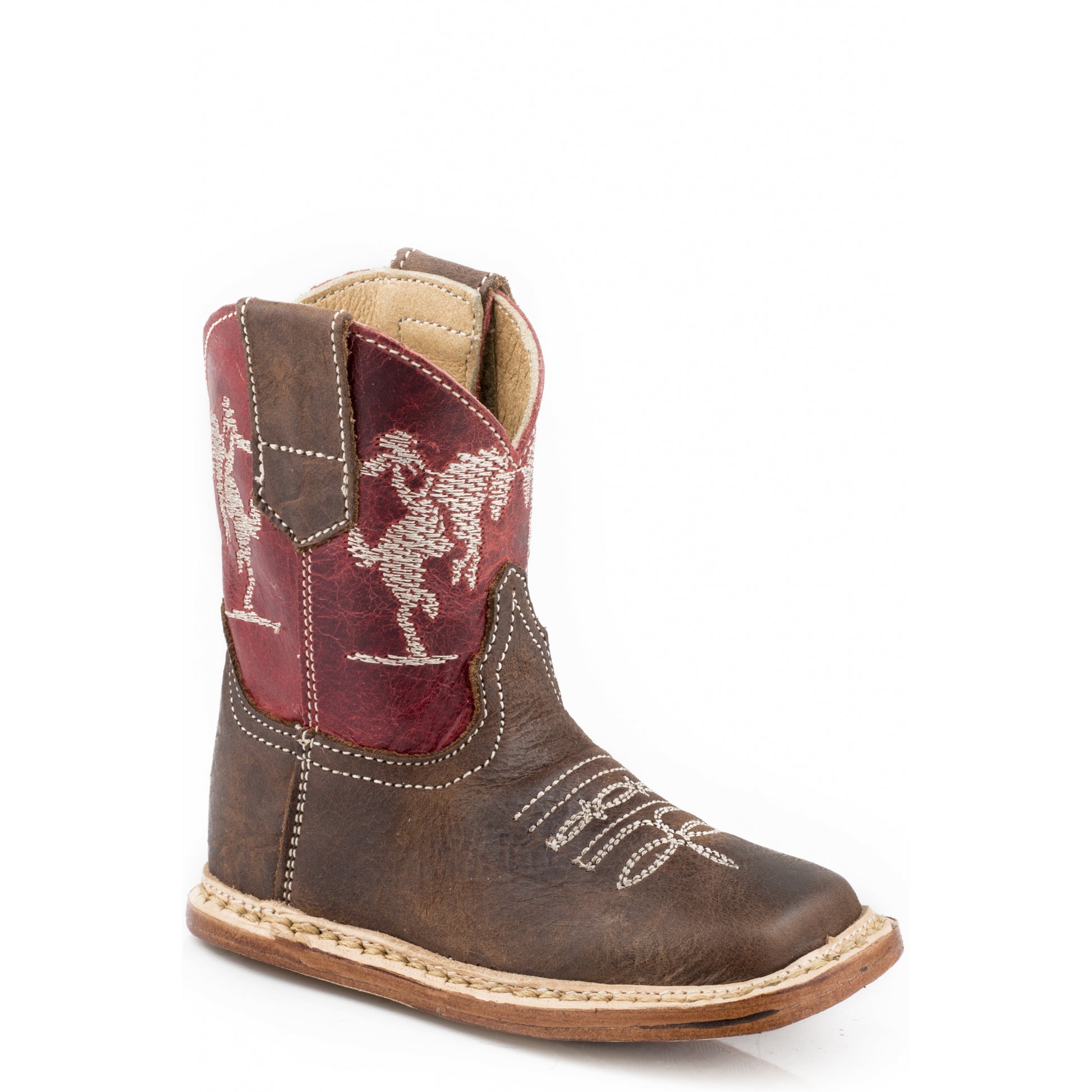 Roper Cowbabies Infant Boys Embroidered Horse Rider Leather Boots