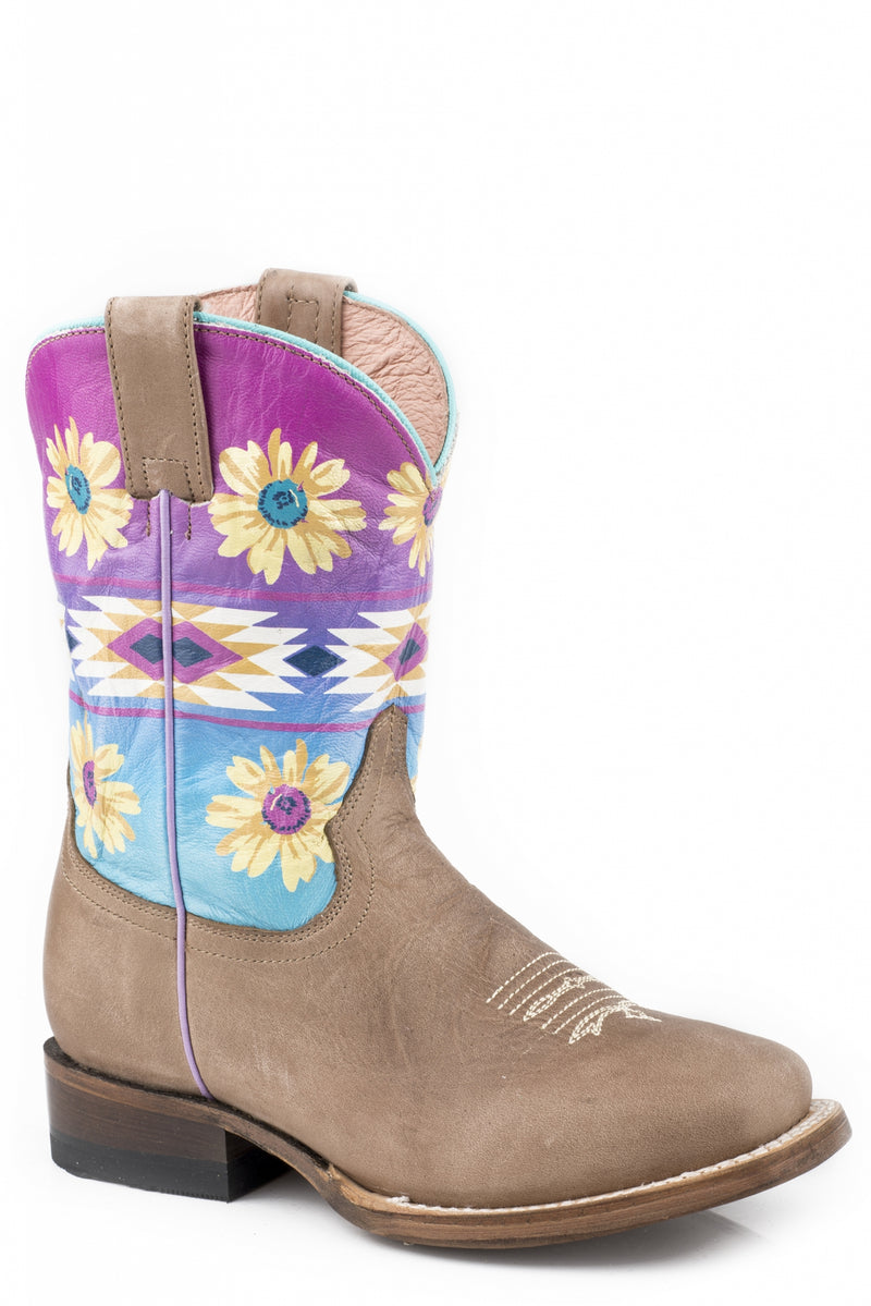 Roper Girls Aztec & Flowers Printed Fashion Boots
