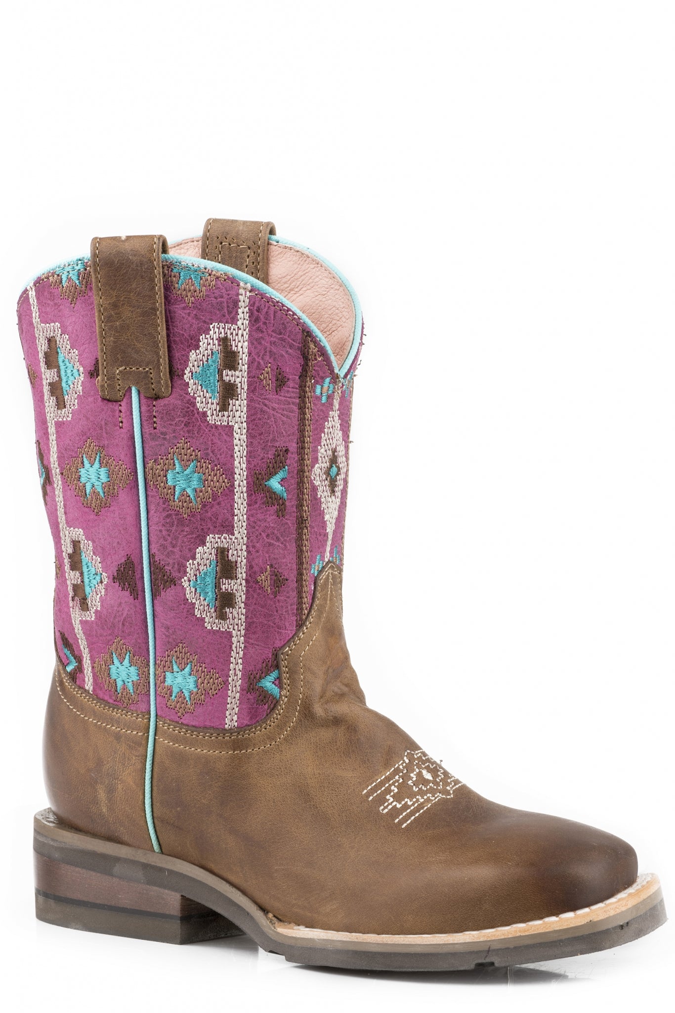 Roper Girls Native Embroidery/Waxy Tan Leather Western Boots– HorseLoverZ