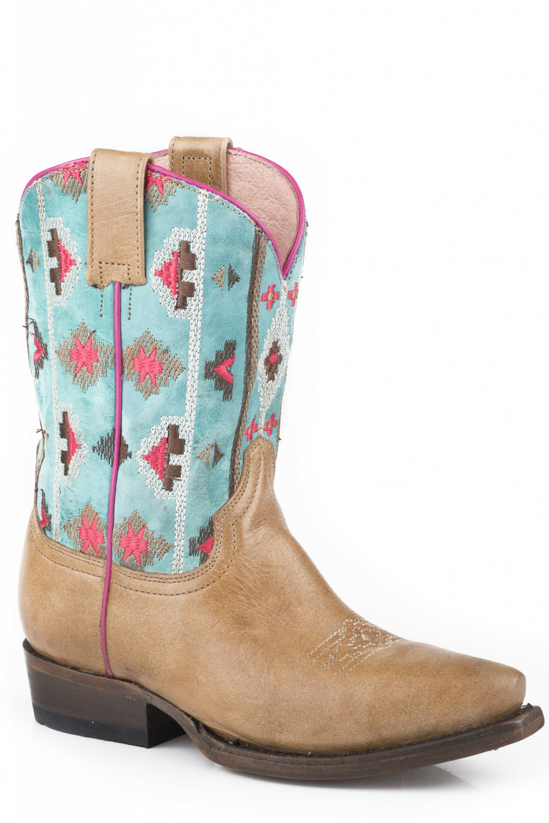Roper Girls Native Embroidery Leather Fashion Boots