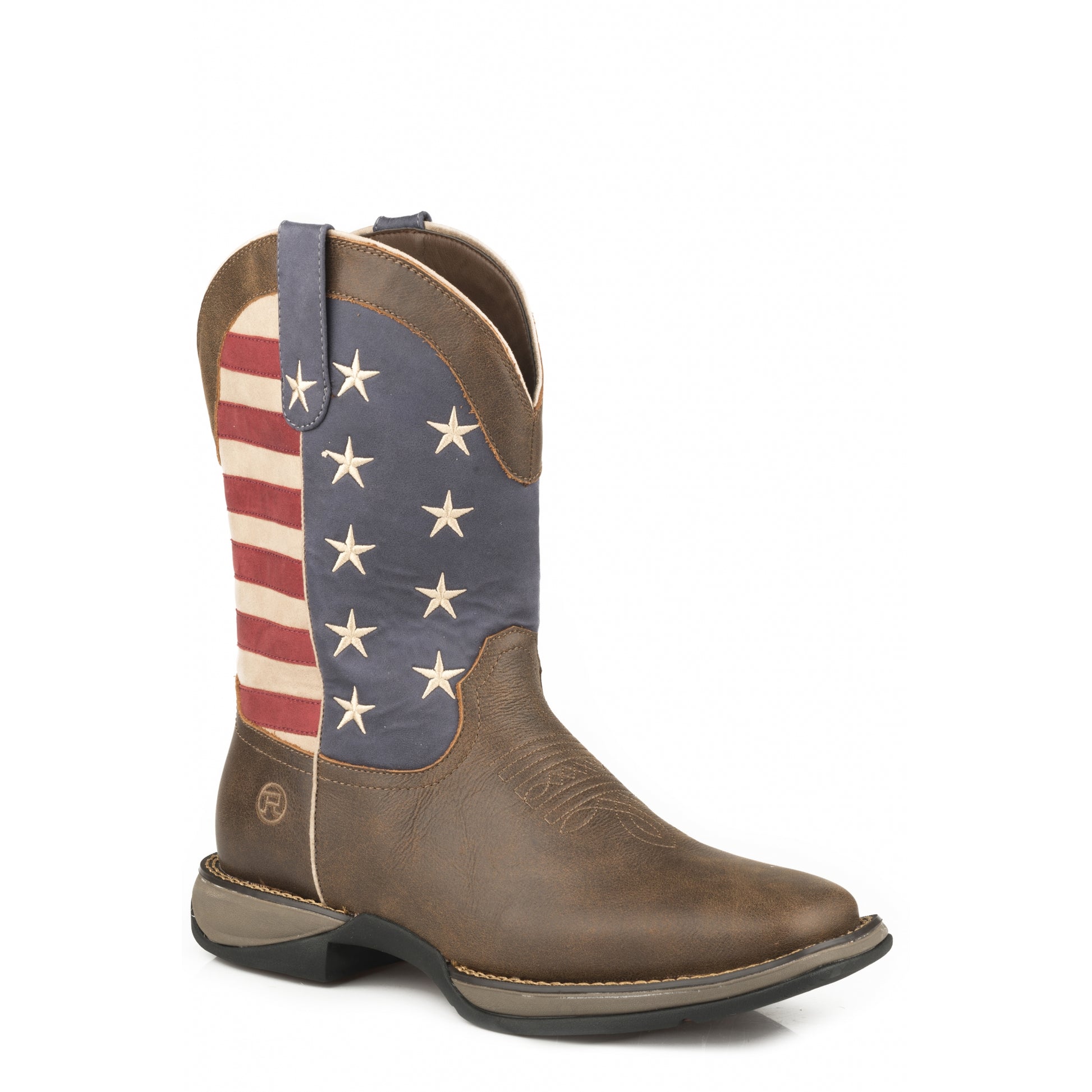 Roper Mens 11" Pull-On Flag Pattern Western Boots