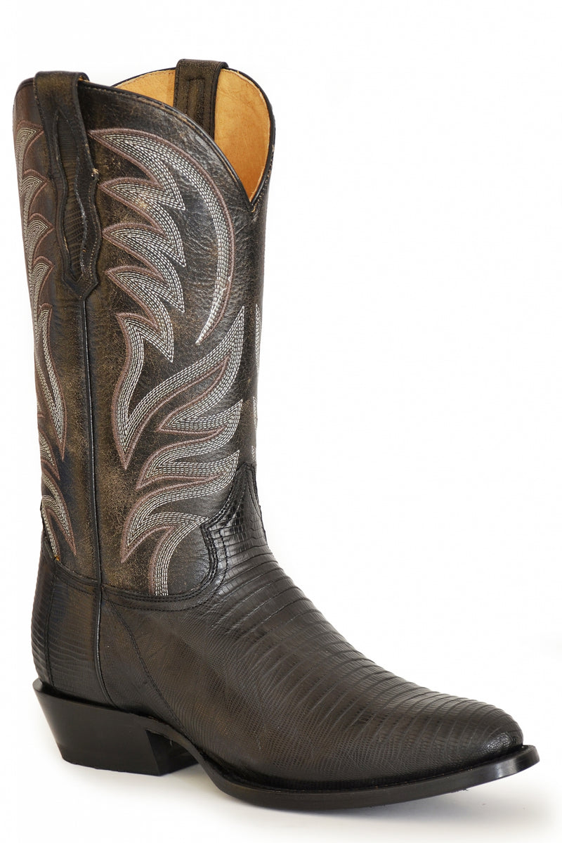 Roper Mens Black Teju Lizard Western Boots