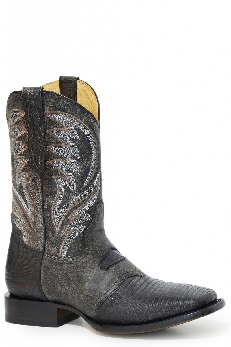 Roper Mens Black Teju Lizard Western Boots