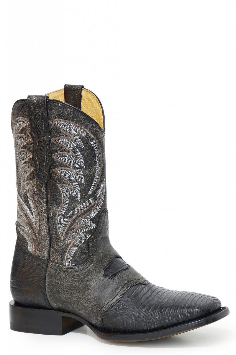 Roper Mens Black Teju Lizard Exotic Western Boots