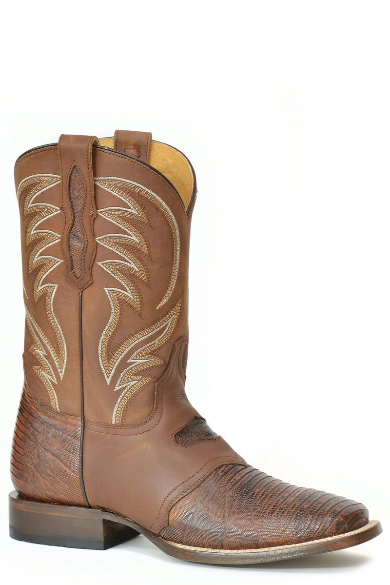 Roper Mens Vintage Brown Teju Lizard Exotic Western Boots