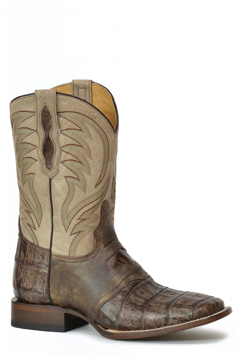 Roper Mens Vintage Caiman Tail Exotic Western Boots