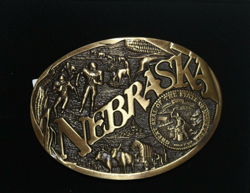 Montana Silversmiths NEBRASKA State Heritage Attitude Belt Buckle