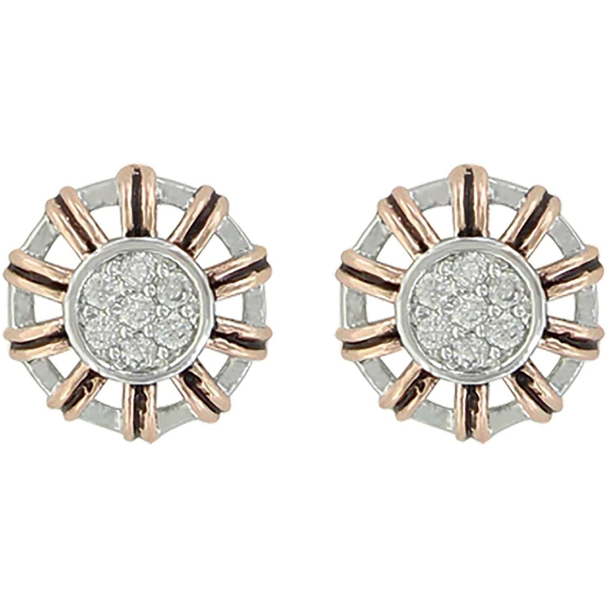 Montana Silversmiths Rose Gold Buck Stitch Pinwheel Post Earrings