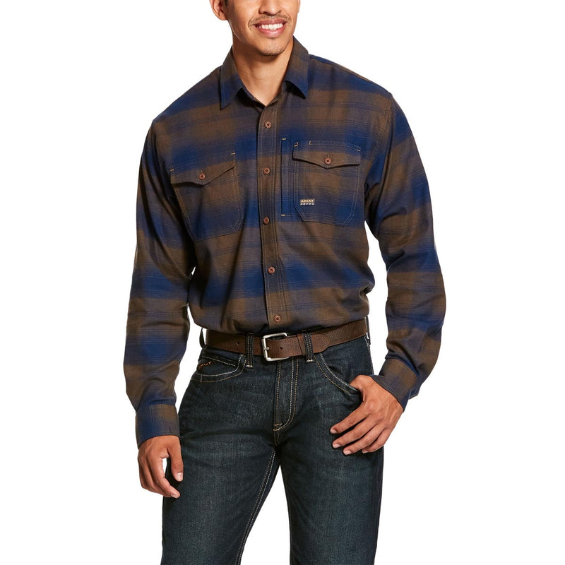 Ariat Mens Rebar Flannel DuraStretch Long Sleeve Work Shirt