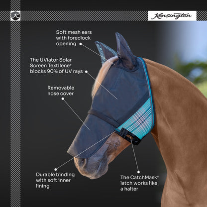 Kensington UV CatchMask Fly Mask with Ears & Long Nose