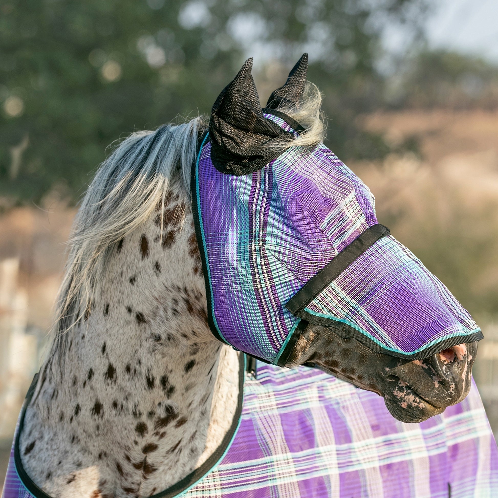 Kensington Fleece Fly Mask with Nose, Dual Ears & Forelock