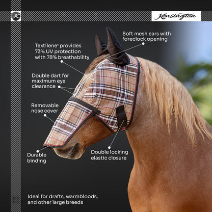 Kensington Fleece Fly Mask with Nose, Dual Ears & Forelock