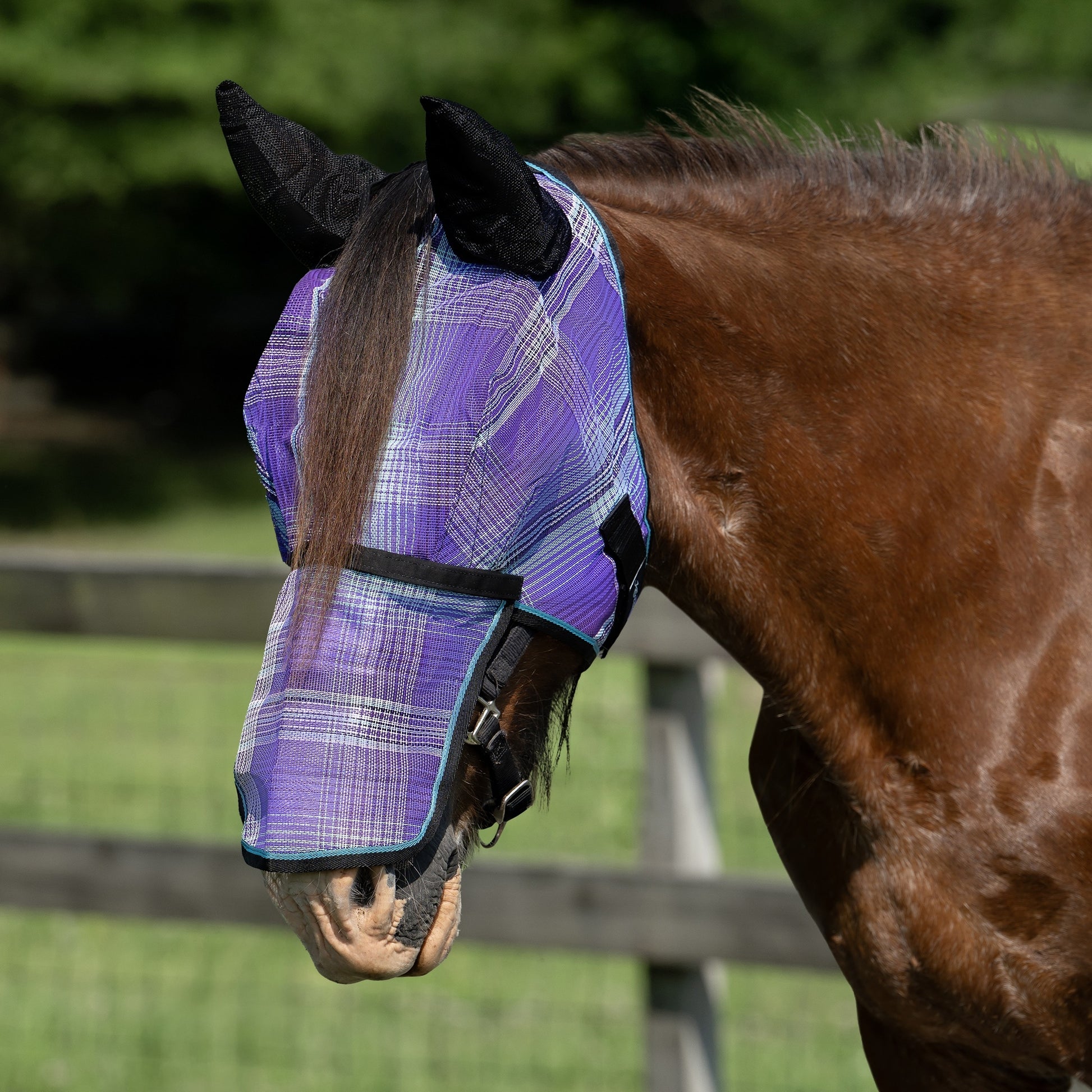 Kensington Fleece Fly Mask with Nose, Dual Ears & Forelock