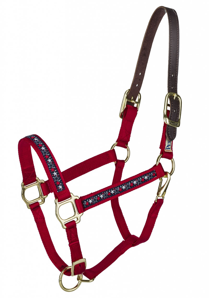 Perri's Ribbon Safety Halter - Made in the USA- Navy with Stars
