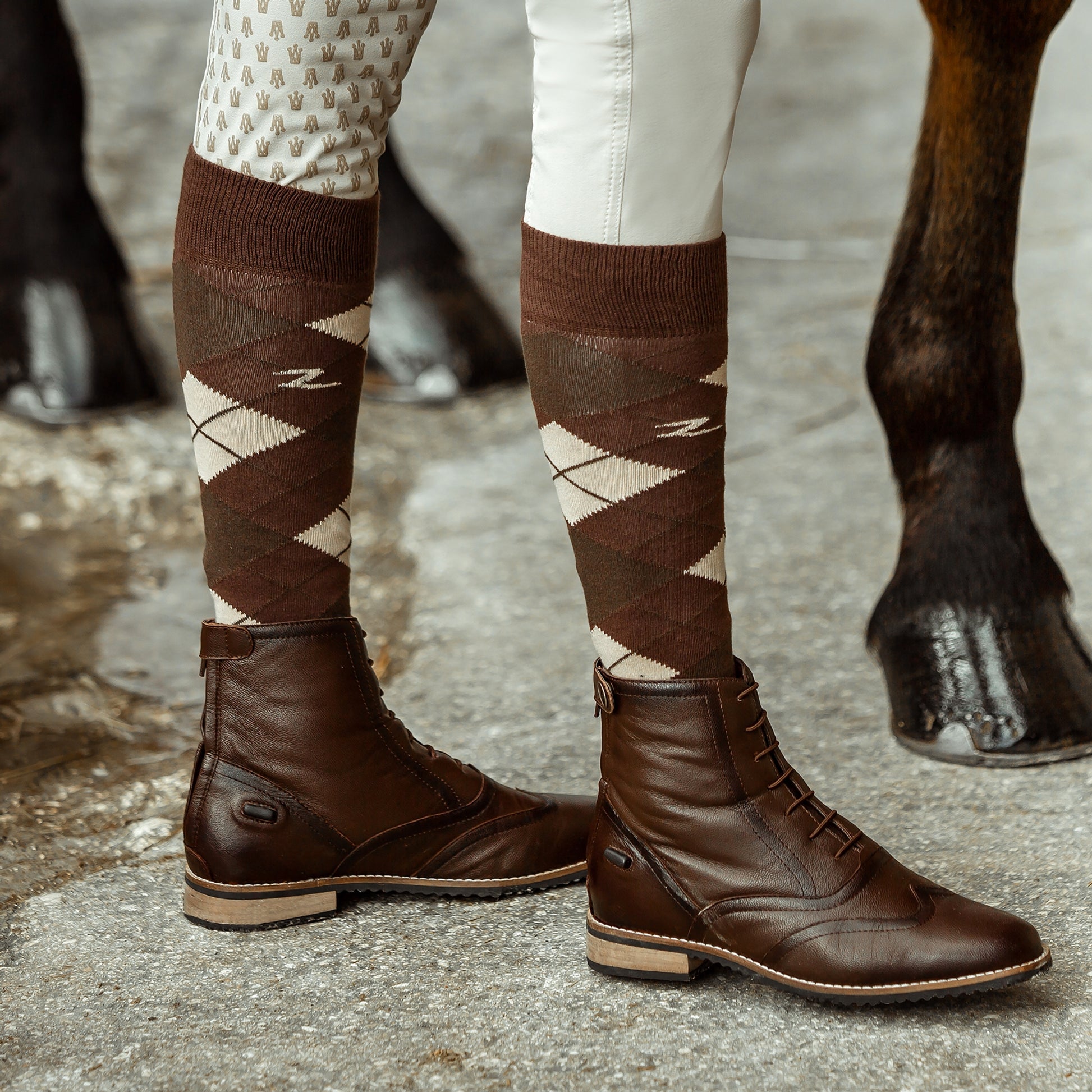 Horze Ladies Alana Checked Winter Socks