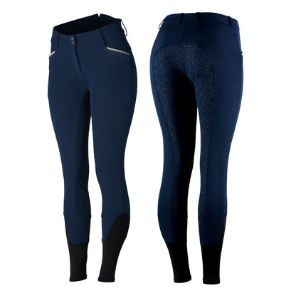 Horze Ladies Dia Crystal Detailed Silicone Full Seat Breeches