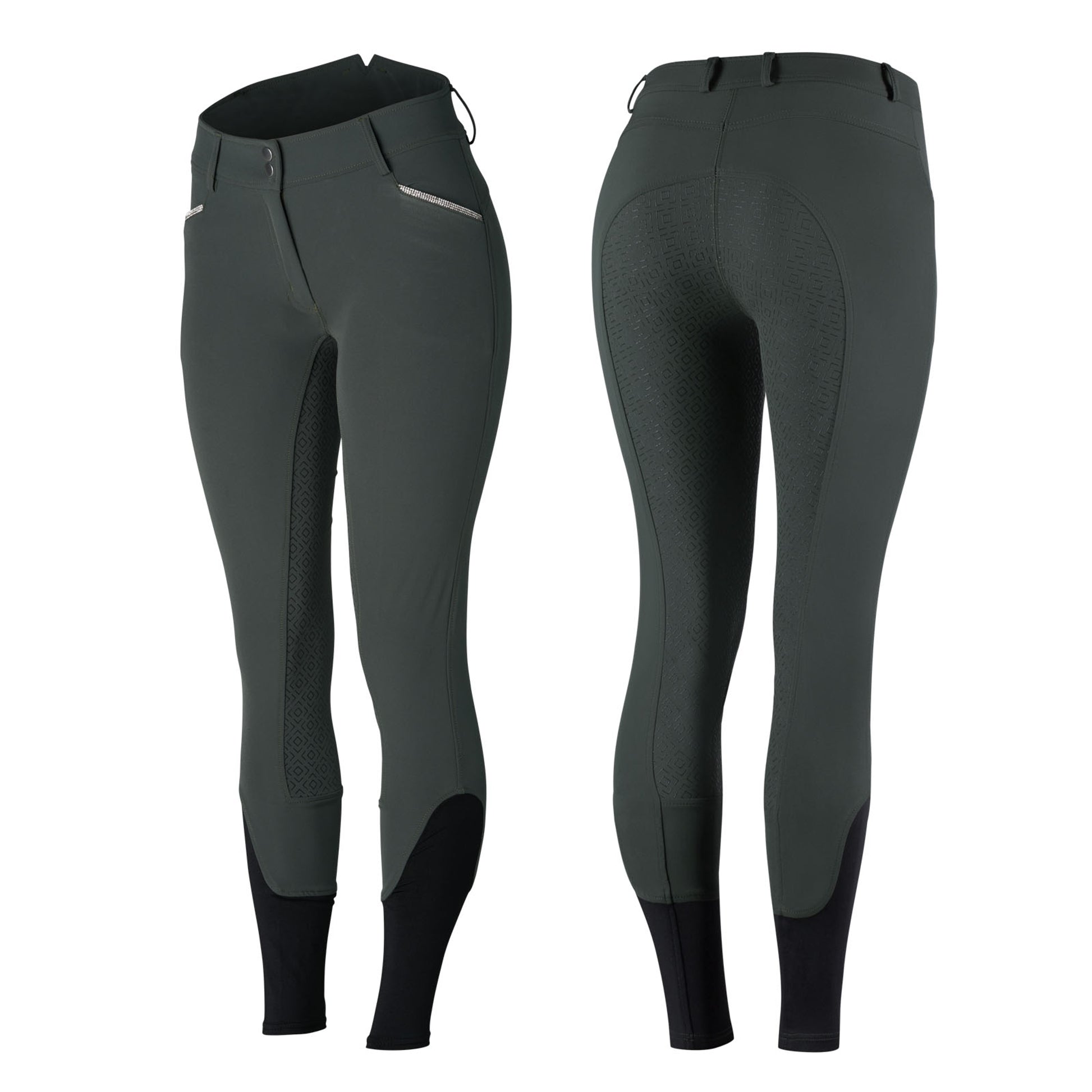 Horze Ladies Dia Crystal Detailed Silicone Full Seat Breeches