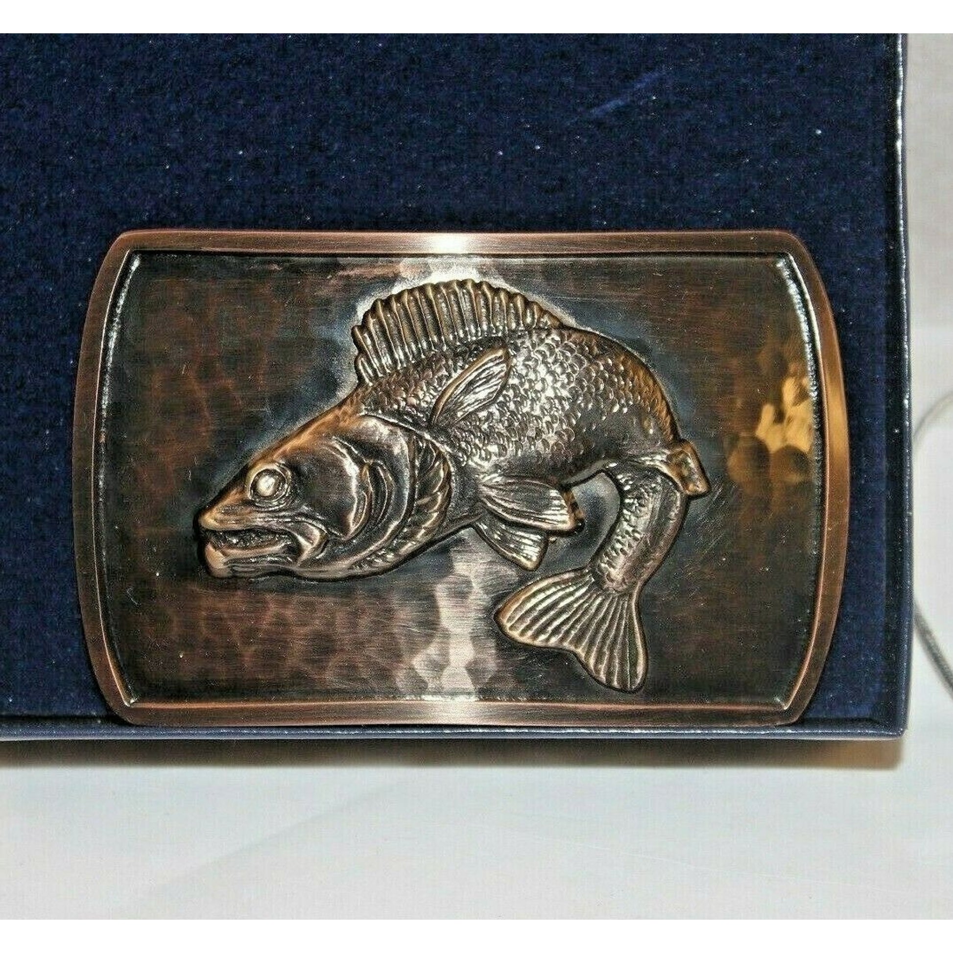 Montana Silversmiths Hammered CBB Walleye Belt Buckle