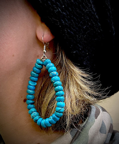 Montana Silversmiths Ladies Boho Blue Beaded Teardrop Attitude Earrings