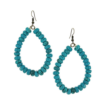 Montana Silversmiths Ladies Boho Blue Beaded Teardrop Attitude Earrings