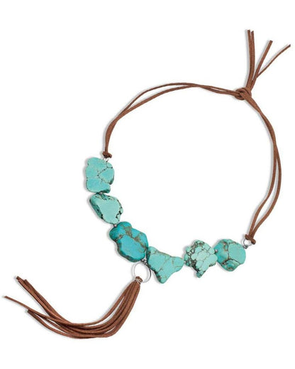 Montana Silversmiths Ladies Chunky Beads and Leather Necklace