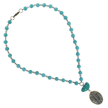 Montana Silversmiths Ladies Antiqued Cactus Disc Necklace