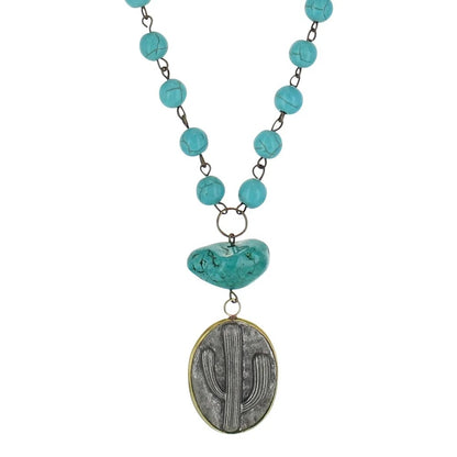 Montana Silversmiths Ladies Antiqued Cactus Disc Necklace