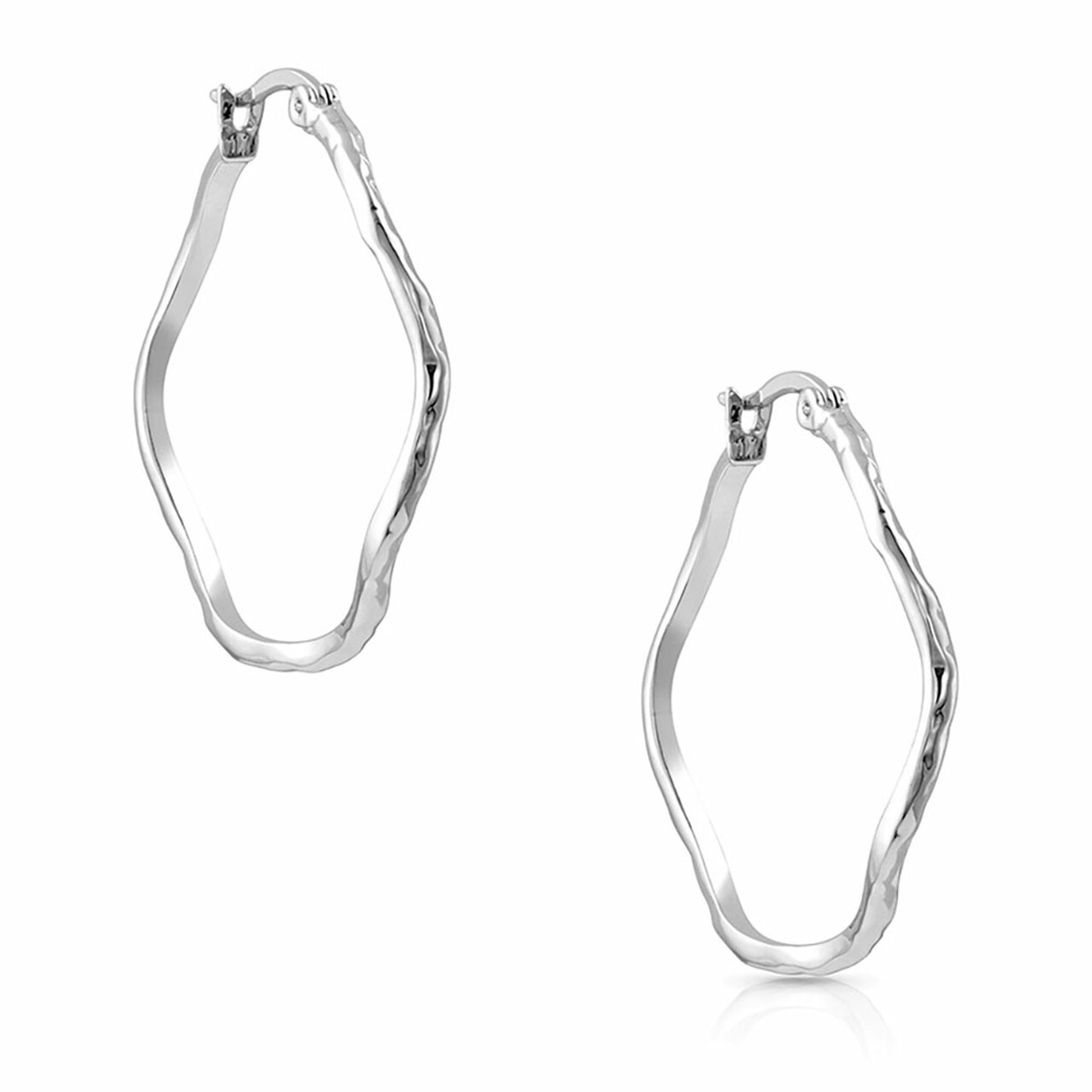 Montana Silversmiths Hanging On Hammered Hoop Earrings