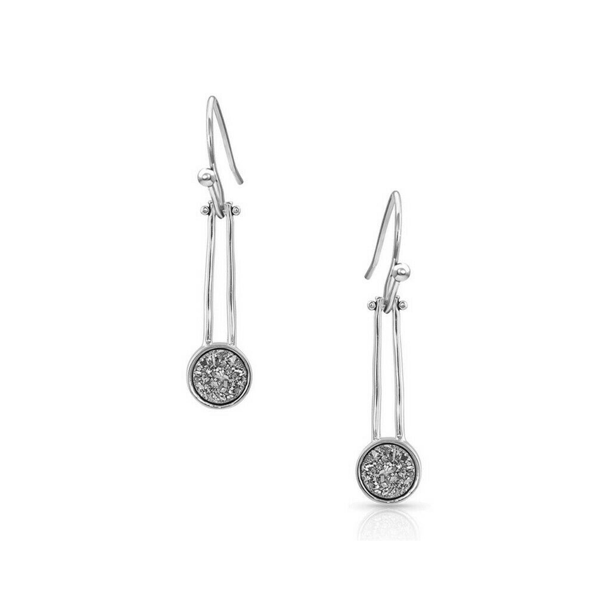 Montana Silversmiths Druzy Gong Stone Dangle Earrings