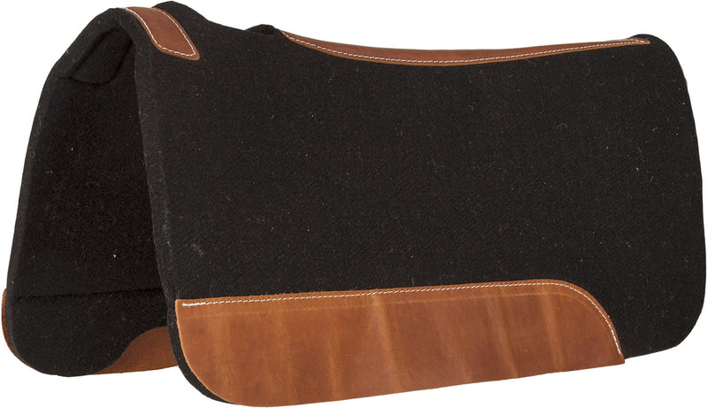 Mustang Contoured Black Felt Pad with Top Grain Wear Leathers