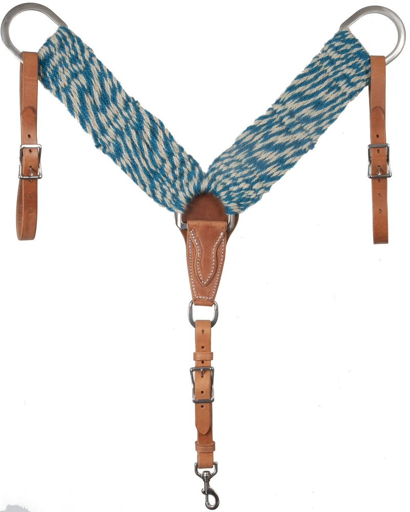 Mustang Breast Collar with Leather Tugs & Pinch Guard Center