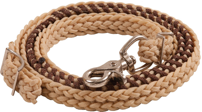 Mustang Laced Waxed Contest Reins with Nickel Plated Hardware