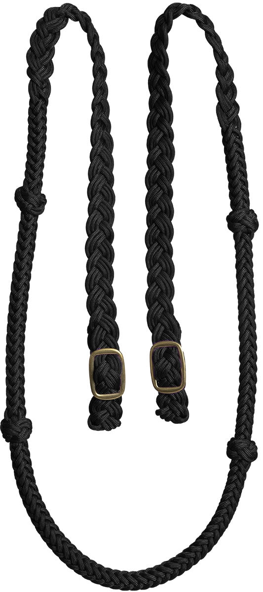 Mustang Cable Knotted Nylon Rein with Solid Brass Conway Buckles