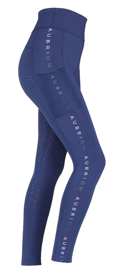 Shires Ladies Aubrion Brook Logo Riding Tights