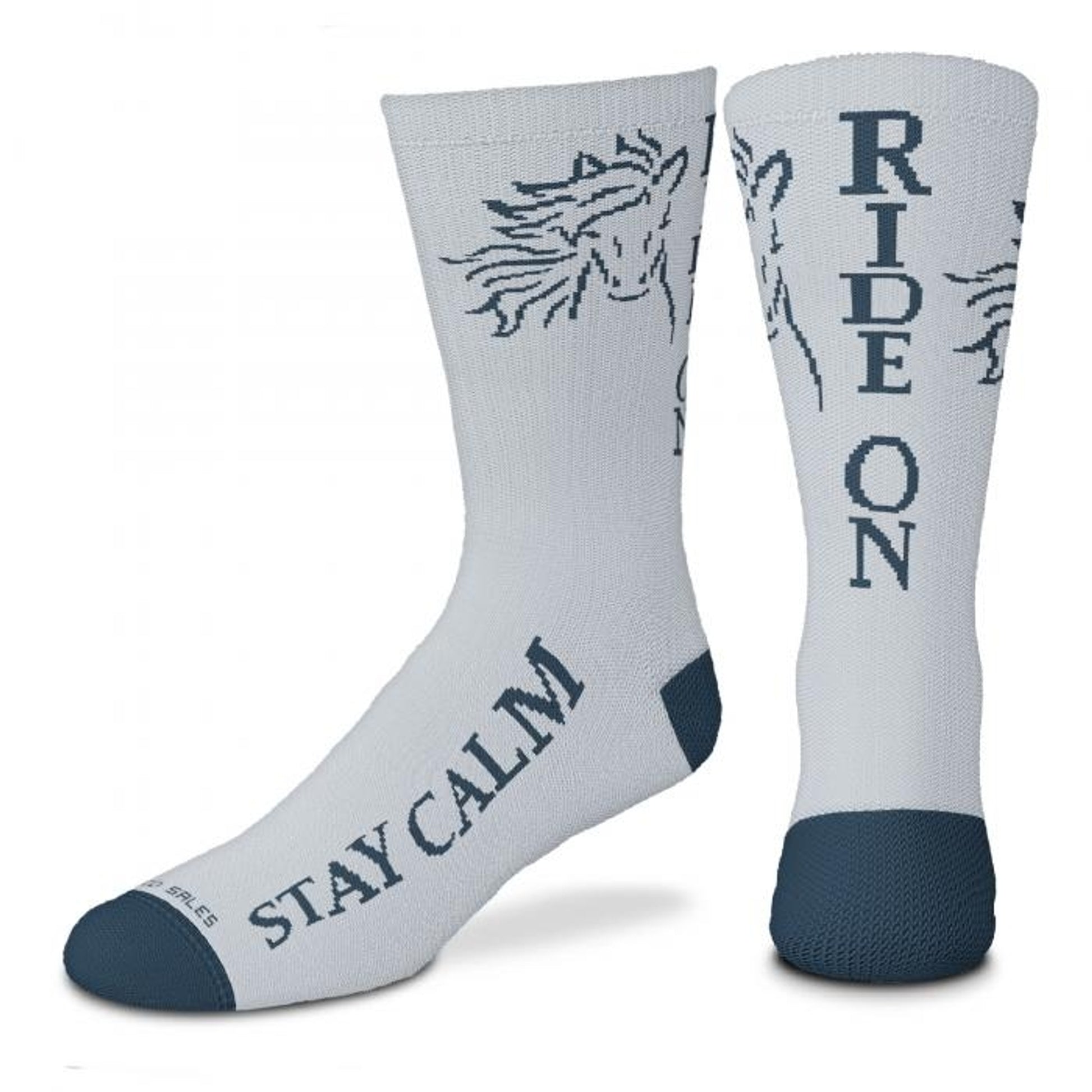 Stay Calm Ride On Crew Length Socks