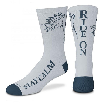 Stay Calm Ride On Crew Length Socks