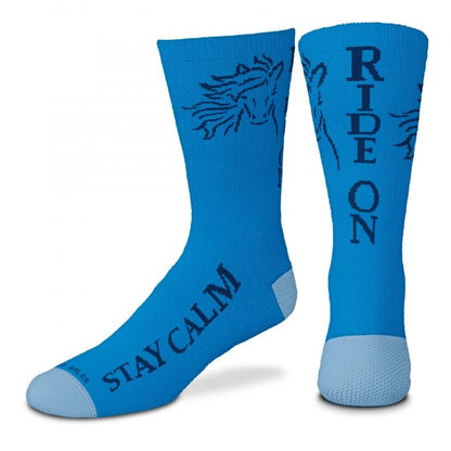 Stay Calm Ride On Crew Length Socks