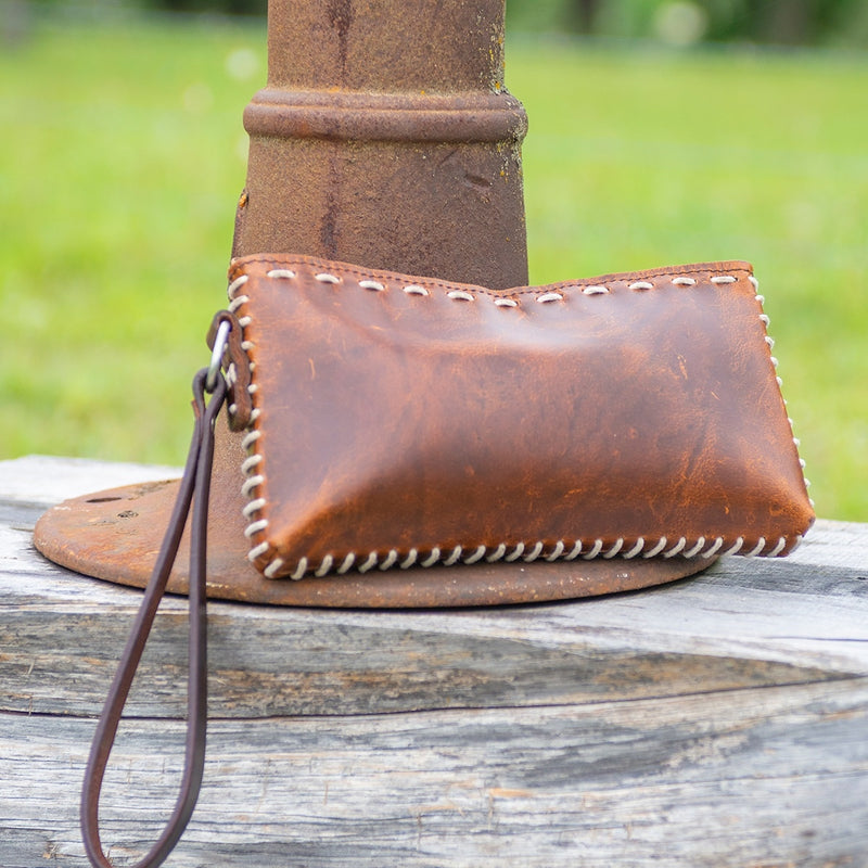 Cashel Clutch Bag with Buck Stitching