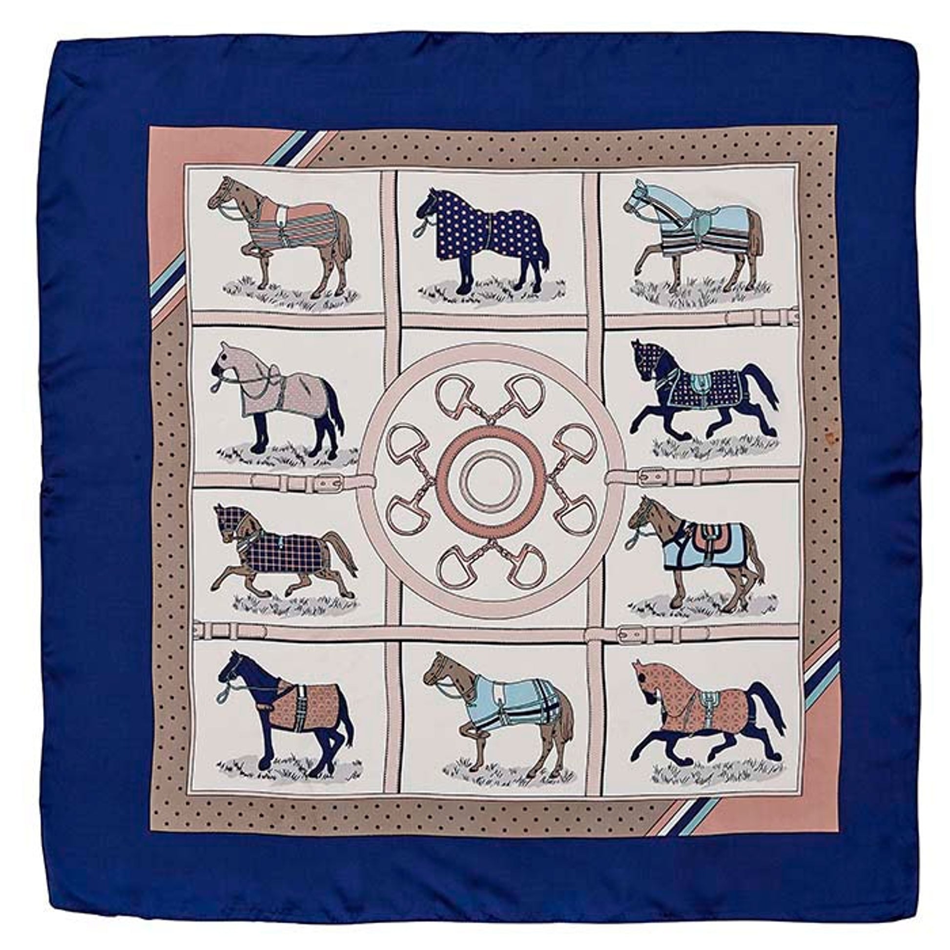 Kelley Horses in Blankets Satin Scarf