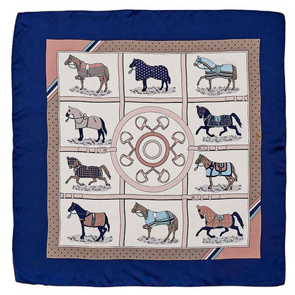 Kelley Horses in Blankets Satin Scarf