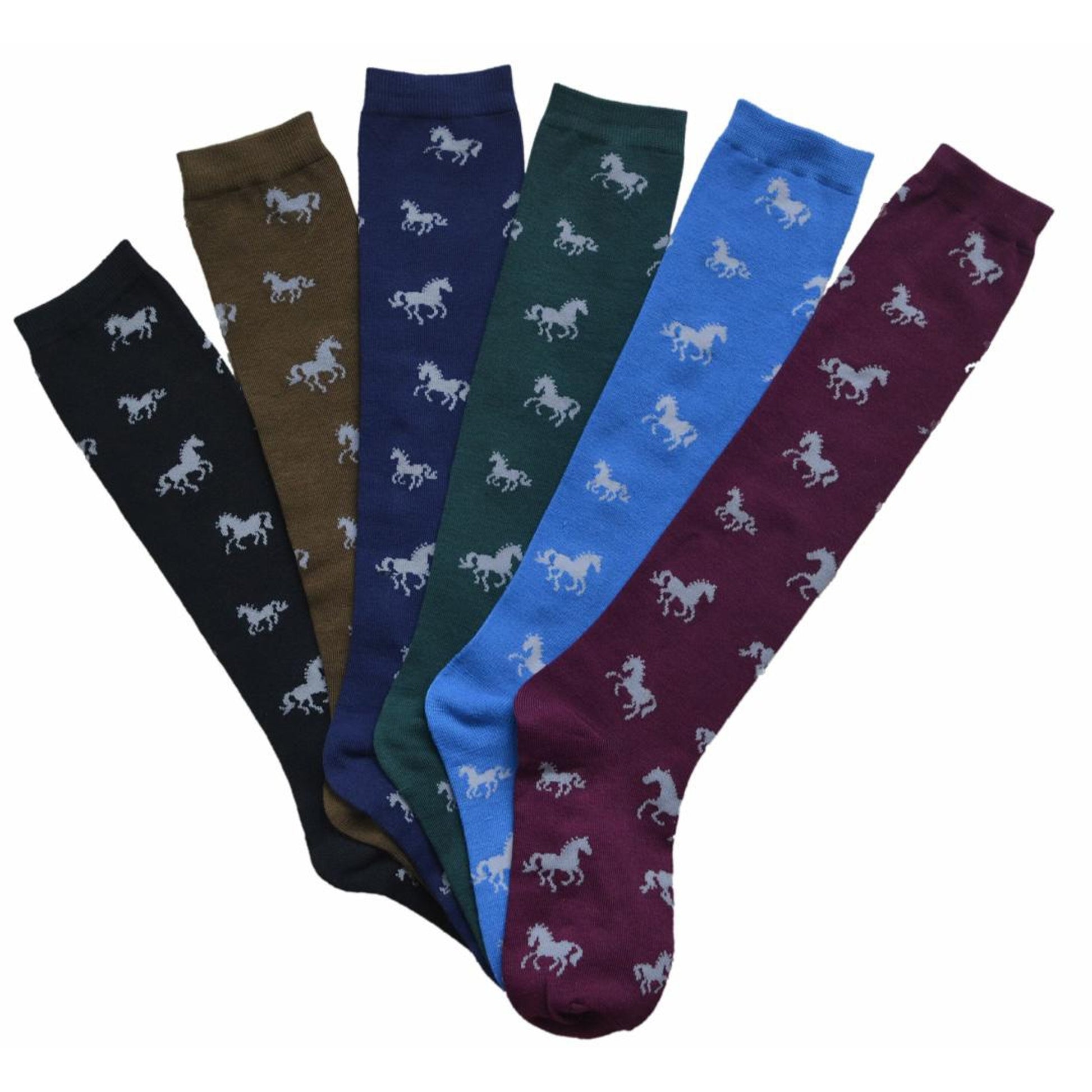 Kelly Ladies DARK Horses Tall Socks - 6-pack