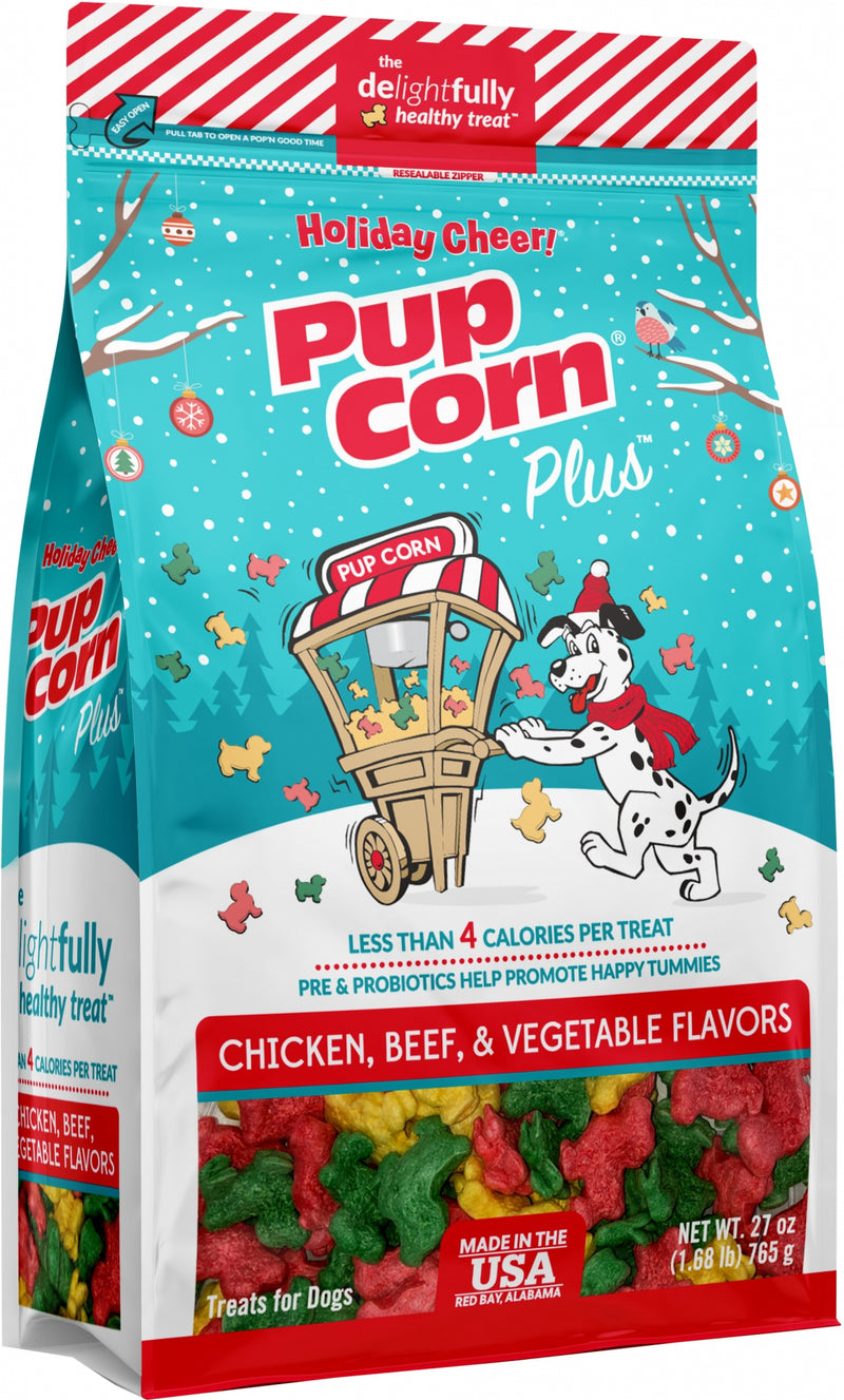Pup Corn Plus - Puffed Dog Treats with Prebiotics and Probiotics