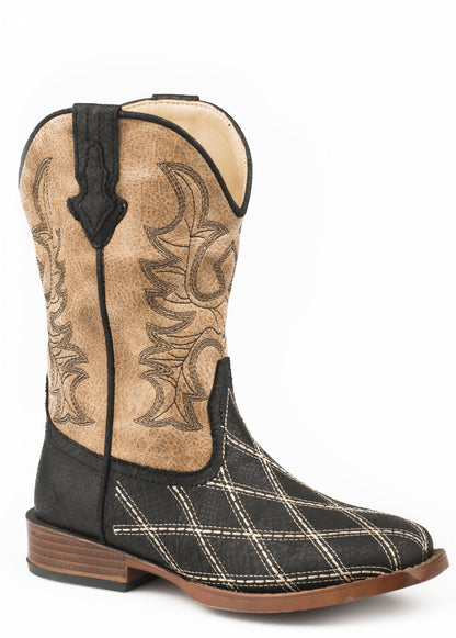 Roper Youth Diamond Checked Western Boots