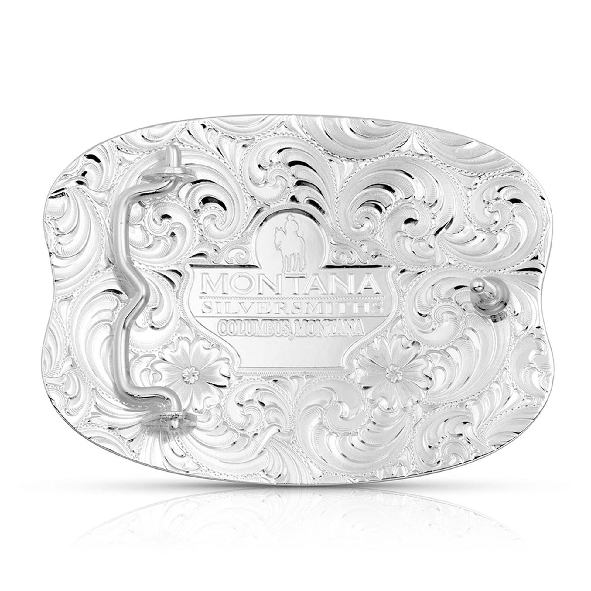 Montana Silversmiths Guarding the Wild Buckle with Wheat Cross