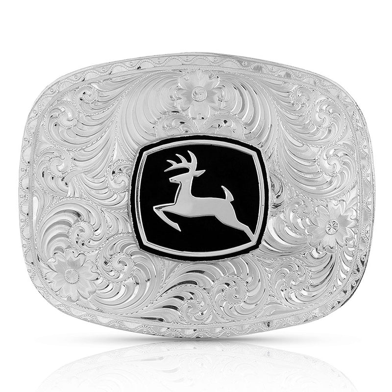 Montana Silversmiths Classic John Deere Jumping Buck Belt Buckle