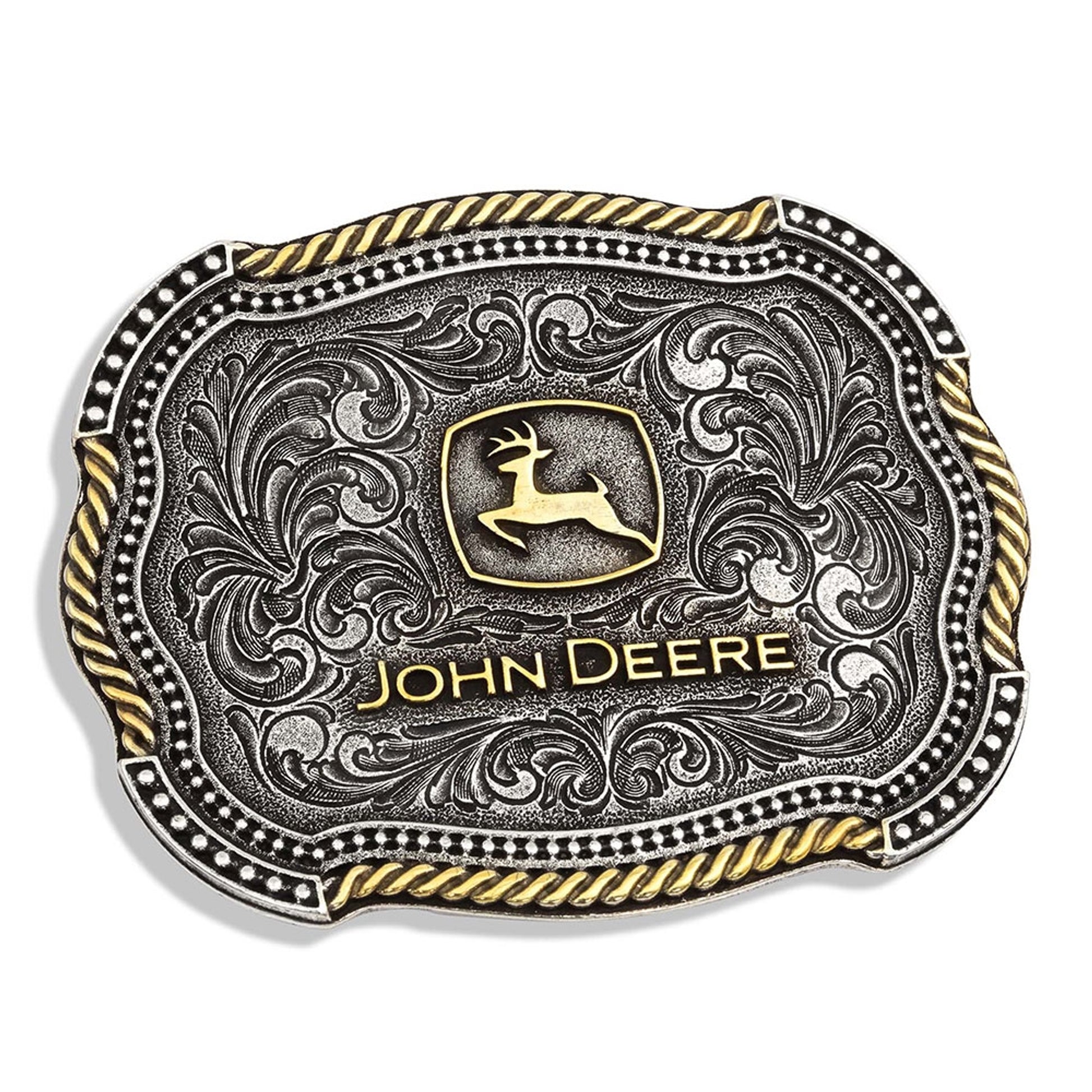 Montana Silversmiths John Deere Scalloped Duo Attitude Buckle