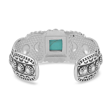 Montana Silversmiths Flourished Turquoise Cuff Bracelet