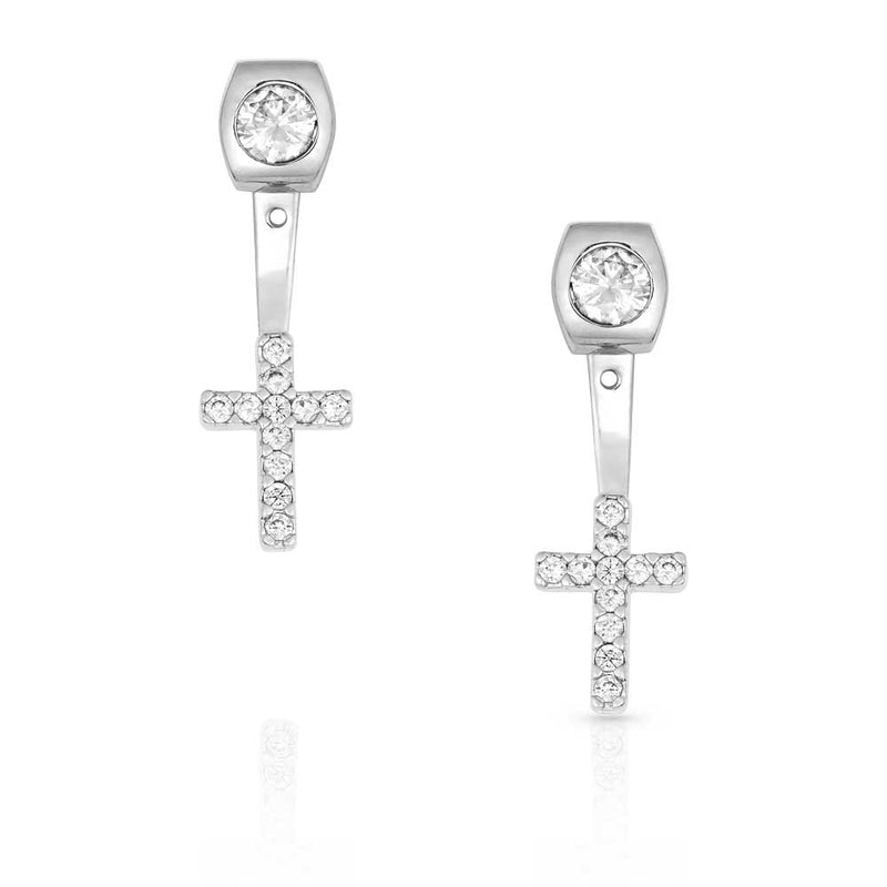Montana Silversmiths Star Lights Faith Cross Earrings