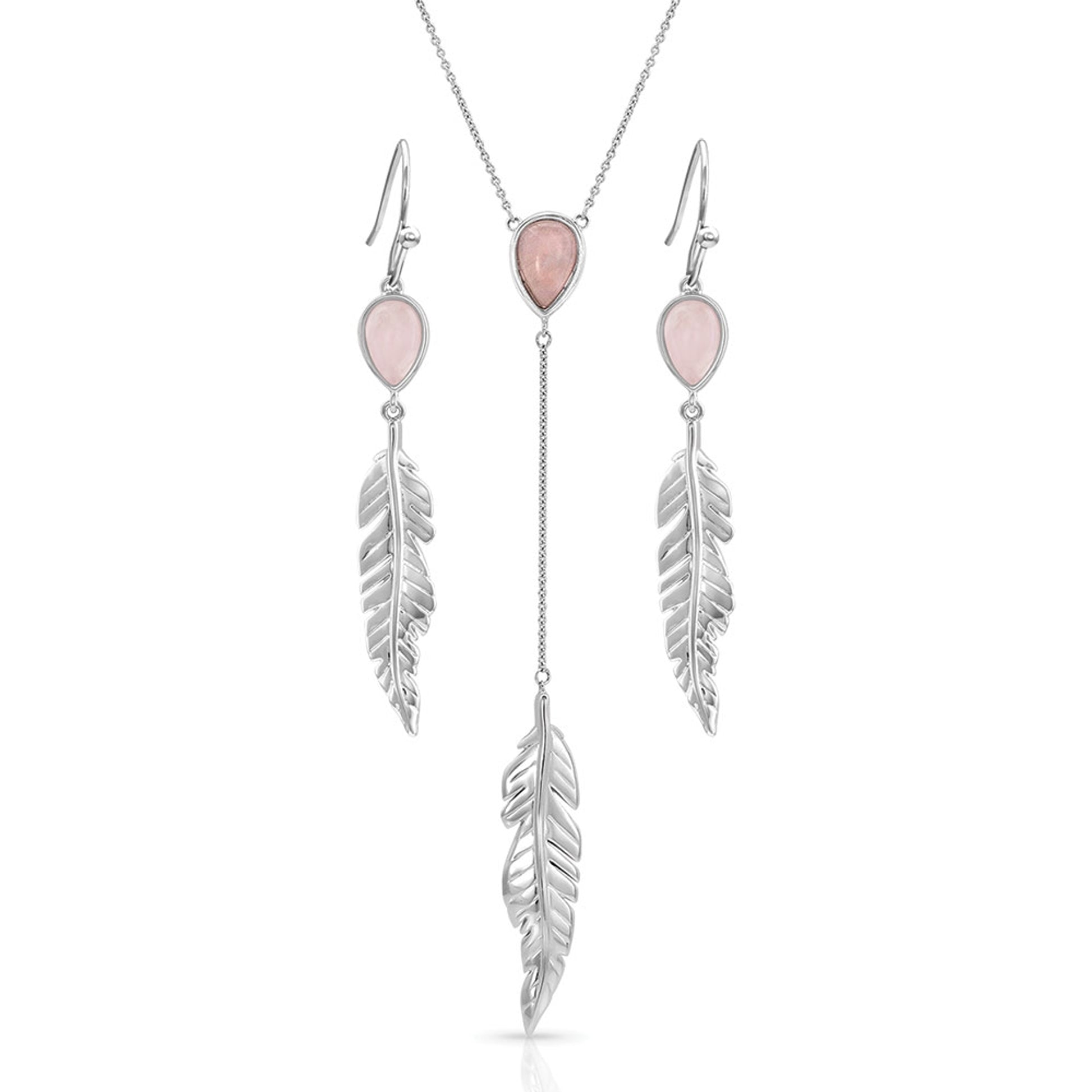Montana Silversmiths Dreamy Rose Feather Jewelry Set